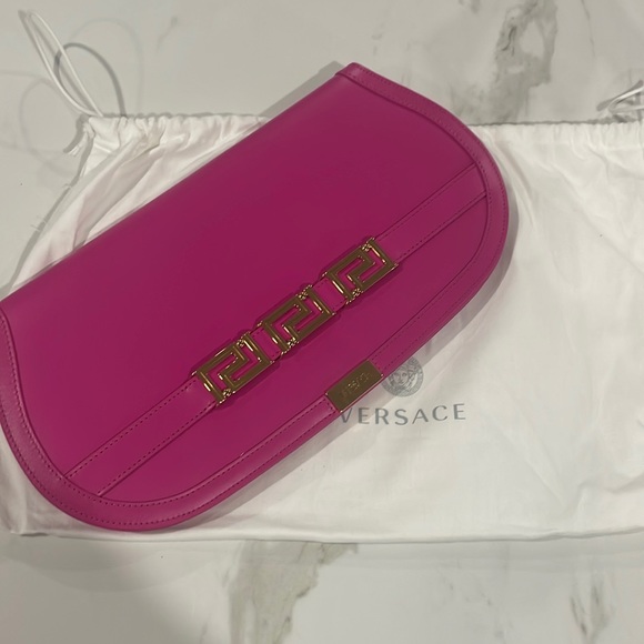VERSACE Pink Greca Goddess Clutch - Picture 4 of 10